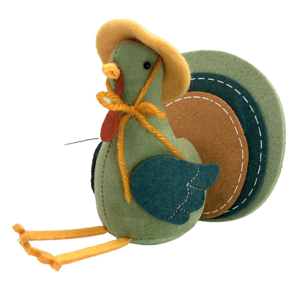 Target Bullseye 2022 Felt Fabric Turkey Green Shaded Hat Thanksgiving Fall Decor